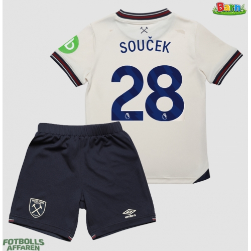 West Ham United Tomas Soucek #28 Bortaställ Barn 2025-26 Kortärmad (+ Korta byxor)